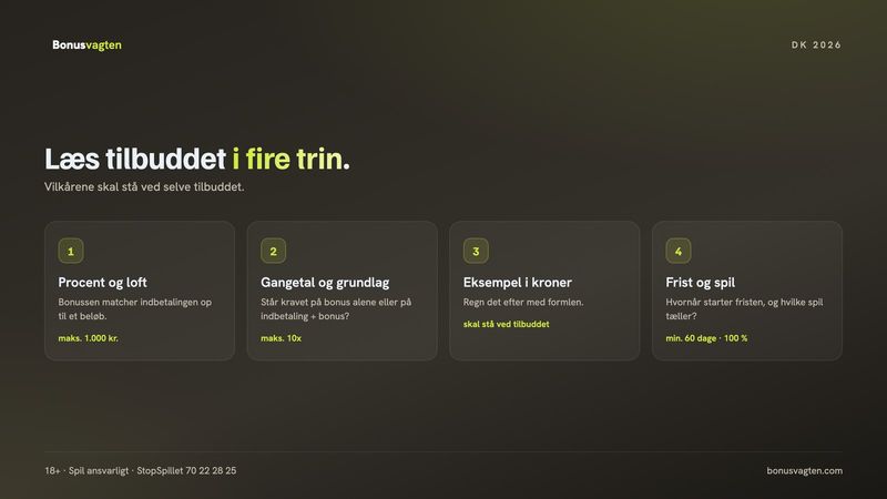 Velkomstbonus casino: fire trin til at læse et bonustilbud fra procent til frist